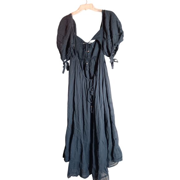Free People Let's be friends Midi Dress Black size S  *J - Picture 5 of 5
